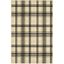 Handmade Cream & Black Plaid 5' x 7' Synthetic Area Rug