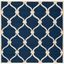 Hand-Tufted Navy & Ivory Wool Square Rug - 6'x6' Comfort