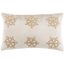 Beige and Gold Rectangular Christmas Snowflake Pillow