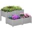 Gray 4-Piece Raised Garden Bed Planter with Self-Watering Design