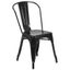 Black Steel Armless Indoor-Outdoor Stackable Side Chair