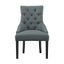 Elegant Gray Tufted Upholstered Side Chair with Black Wooden Legs