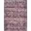 Brick and Ivory Floral Washable Synthetic 5' x 7' Rug