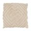 Beige Chevron Tufted Cotton Throw Pillow, 20"x20"