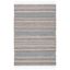 Black and Ivory Striped Kilim 4' x 6' Wool Area Rug