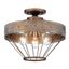 Ferris 15" Copper Patina Scallop-Detail Semi-Flush Light