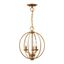 Arabella Antique Gold Leaf 3-Light Mini Chandelier with Crystals