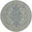 Ivory and Turquoise Round Tufted Wool Area Rug