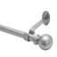 Pewter Adjustable Metal Curtain Rod with Hammered Ball Finials