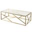 Elegant Gold Rectangular Glass & Stainless Steel Modern Coffee Table