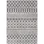 Gray Geometric 8' x 10' Hand-Knotted Synthetic Area Rug