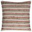 20"x20" Dark Orange and Natural Cotton Striped Throw Pillow Cover