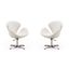 Retro Chic White Faux Leather Swivel Accent Chair