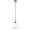 Polished Chrome Mini Pendant Light with Matte White Glass Shade