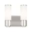 Weston Polished Nickel 2-Light Vanity with Satin Opal White Glass