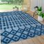 Navy Diamond Geometric Handmade Indoor/Outdoor Synthetic Rug