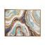 Large Multicolor Abstract Geode Canvas Wall Art with Gold Frame