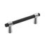 Polished Chrome and Matte Black Modern Cabinet Bar Pull