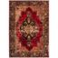 Red Multi High Pile Synthetic Persian Style Area Rug 4' x 6'