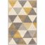 Gold and Ivory Geometric Triangle Area Rug, 2' x 3'