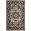 Traditional Gray and Cream Floral Border Area Rug