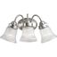 Brushed Nickel 3-Light Bath & Vanity Fixture with Fluted Glass Shades