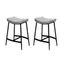 Arlo 27" Grey Upholstered Saddle Seat Backless Bar Stools, Set of 2