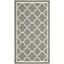 Anthracite Gray and Beige Synthetic Outdoor Area Rug