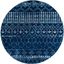 Hand-Knotted Navy/Ivory Synthetic 59" Round Area Rug