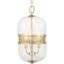 Cayce Vintage Gold 3-Light Globe Pendant with Hexagonal Glass Design