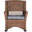 Coastal Chic Brown Rattan 28" Wooden Rocker