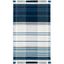 Blue and Beige Striped Wool Flat Woven Area Rug