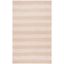 Ivory and Gold Striped Wool Cotton 4' x 6' Area Rug