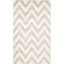 Light Grey and Beige Chevron Pattern Rectangular Rug