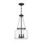 Akron Matte Black 3-Light Pendant with Clear Glass Shade