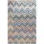 Beige & Blue Hand-Tufted Round Wool Accent Rug, 3' x 5'