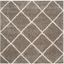 Grey and Ivory High Pile Shag Diamond Area Rug