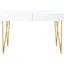 Elegant Transitional White and Gold Home Office Desk with 2 Drawers