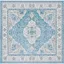 Tucson 72" Square Turquoise & Beige Easy-Care Synthetic Area Rug