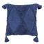 Navy Blue Cotton Tufted Diamond Tassel Pillow Cover