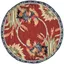 Chelsea 8' Round Red Wool Floral Hand-Hooked Area Rug