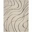 Sculpted Cream & Grey Abstract Shag Rug 8' x 10'