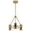 Brushed Brass Mini Outdoor LED Chandelier with Frosted Acrylic Shade