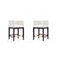 Kingsley 34" Ivory and Dark Walnut Leather Counter Stools, Set of 2