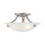 Elegant Brushed Nickel 3-Light Flush Mount with White Alabaster Glass