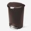 Mocha 50L Semi-Round Plastic Step Trash Can with Steel Pedal