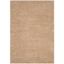 Sumptuous Silken Light Beige Round Shag Rug, Easy-Care Synthetic