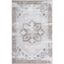 Ivory and Sage Rectangular Washable Synthetic Area Rug 6' x 9'