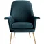 Navy Velvet Arm Chair with Gold Legs