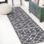 Black and Ivory Geometric Bohemian Indoor/Outdoor Rug